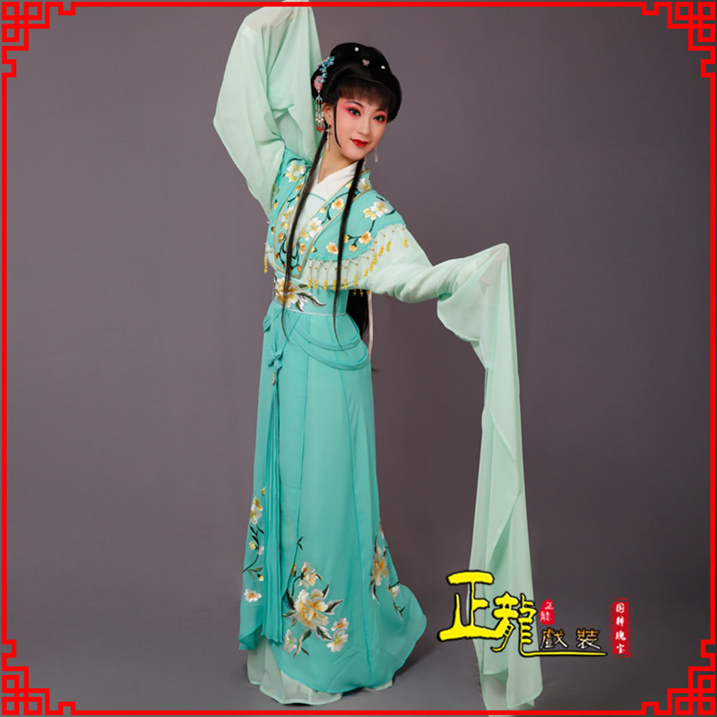 望谟青衣水袖戏服演出服 云肩花旦衣